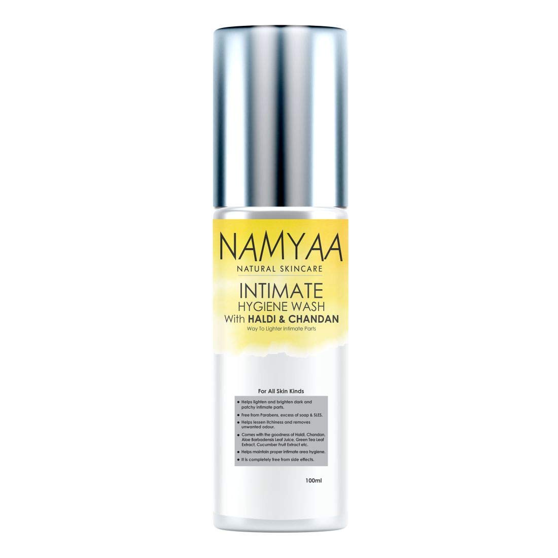 Namyaa Haldi Chandan Intimate Hygiene Wash & Hair Removing Cream & Natural Lip Serum/Balm/Lightener/Moisturizer For Lip Lightening/Brightening/Toning/Moisturizing, 30 g