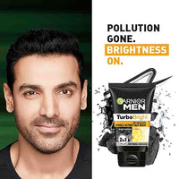 Garnier Men, Face Wash, Brightening & Anti-Pollution, TurboBright Double Action, 100 g