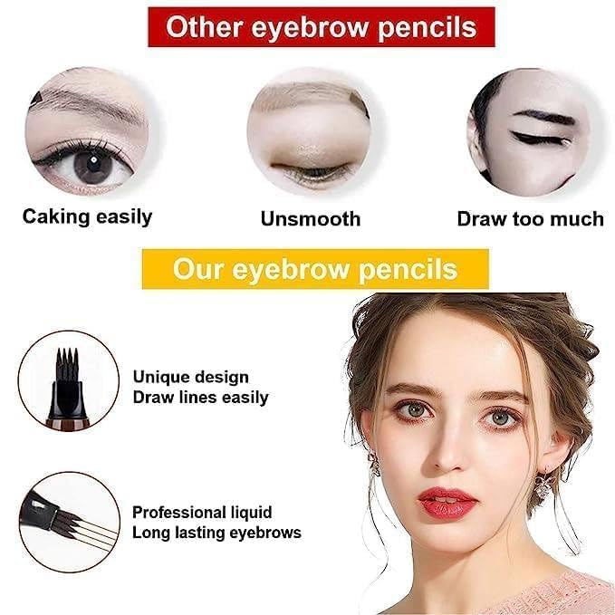 Tmisham Store Eyebrow Pen- Black, Waterproof & Smudge-proof, One Swipe Application with Micro Precision, Natural & Long-lasting Finish, For Denser & Fuller Eyebrows, Easy to use(pc of 1)