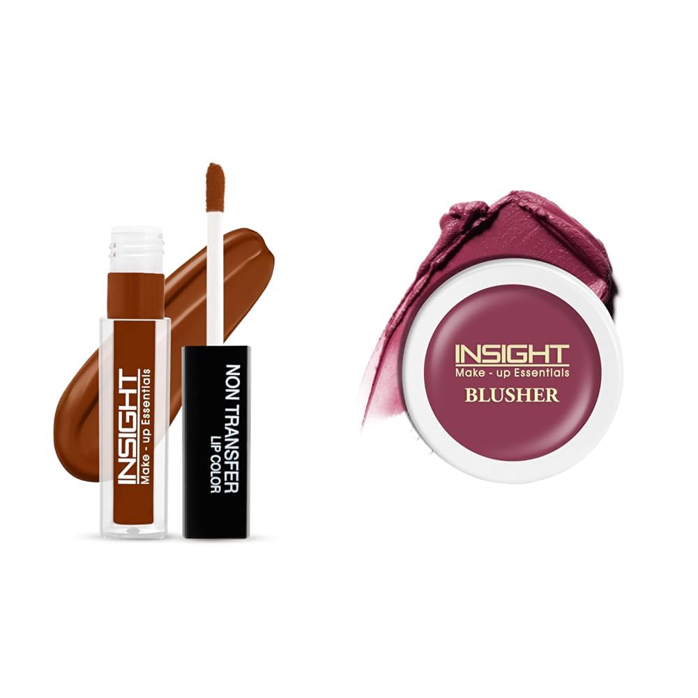 Insight Cosmetics Insight Non Transfer Lip Color Matte Texture12Hrs WaterproofTrue ColorSmudge Proof Paraben Free 100% Veg, 4ml(LG40-01) Crème Blusher, Face Makeup, Dusty Rose, 3.5 gm(B-02=03)