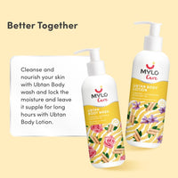 Mylo Veda Ubtan Body Lotion-275ml for Glowing Skin with the Goodness of Nalpamaradi Oil, Turmeric, Cocoa Butter & Shea Butter, Free from Parabens, Sulfates, Phthalates, Mineral Oil for All Skin Types
