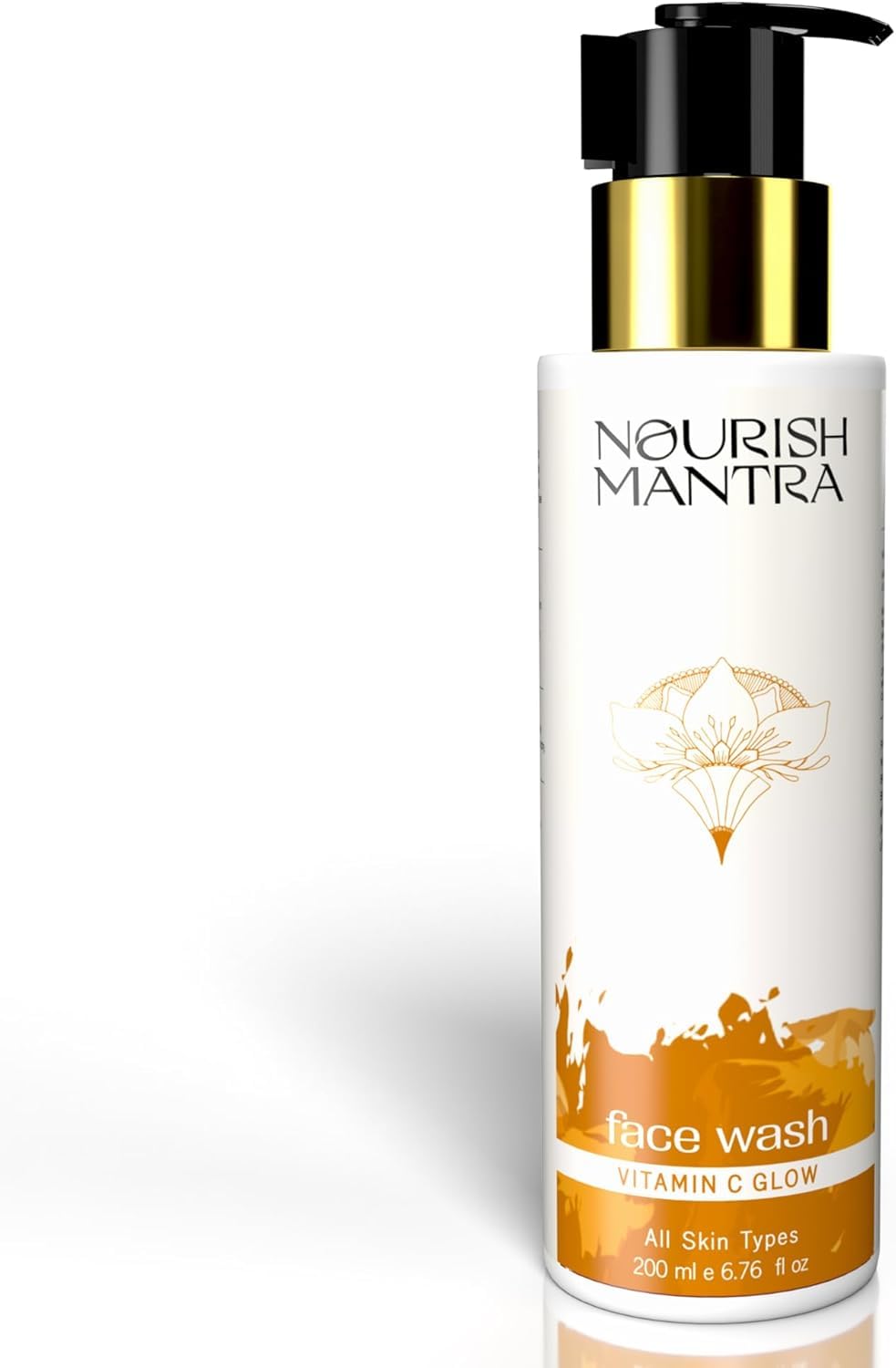 Nourish Mantra Vitamin C Glow Face Wash | Gently Cleanses & Illuminates the Skin | Infused With Vitamin C, Aloe Vera, & Vitamin E | Suits All Skin Types | For Men & Women | 200 ml