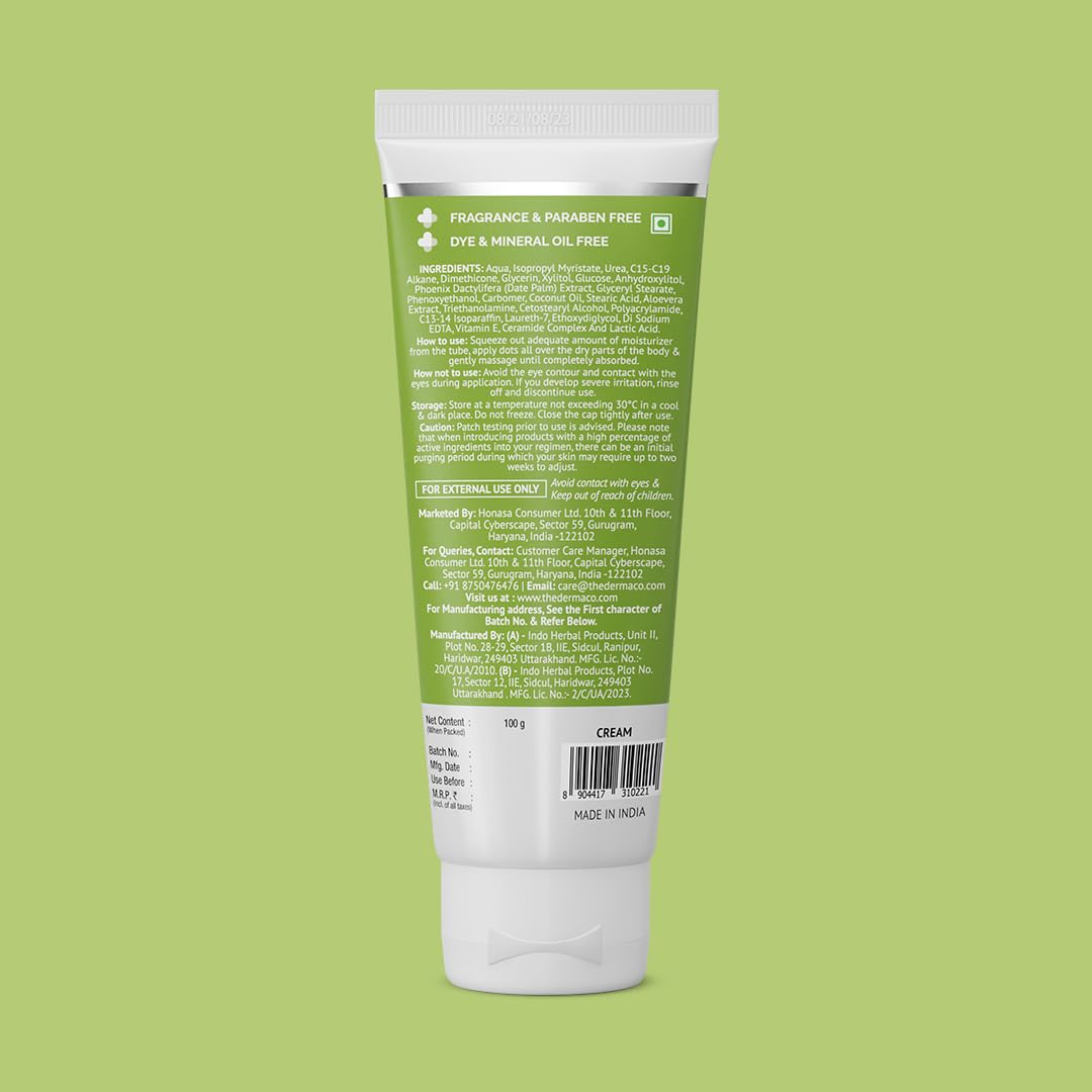 The Derma Co 4% Urea Deep Moisturizing Cream with Lactic Acid & Ceramide Complex | Deeply Moisturizes | Gently Exfoliates| Repairs Skin’s Natural Barrier | Lightweight Formula I For Very Dry Skin-100g