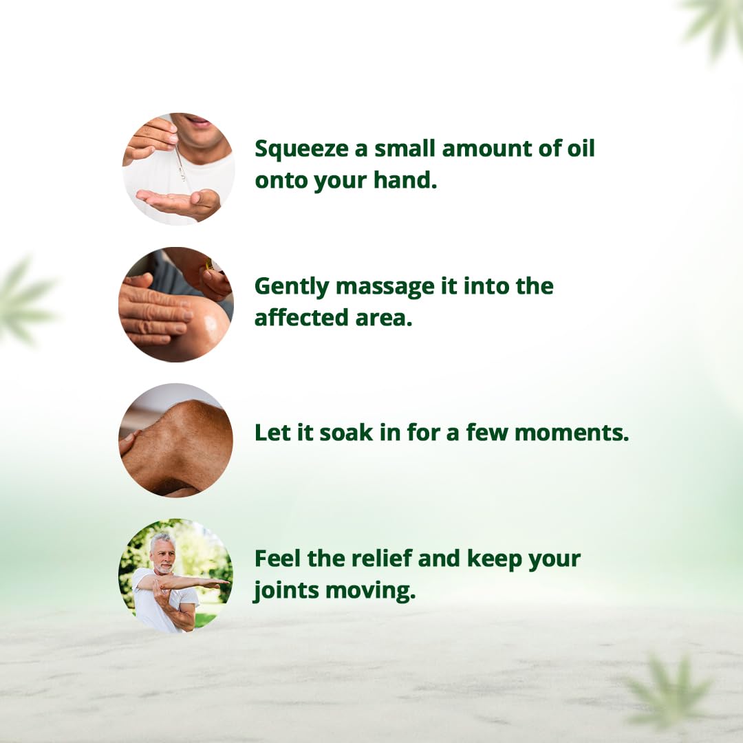 Hampa Hemp Arthritis Intense Relief Oil 50ml | Ayurvedic Pain Relief Massage Oil for Knee and Joint Pain, Inflammation and Swelling | With Hemp, Ashwagandha, Arnica | Fast Acting & Long-Lasting Relief