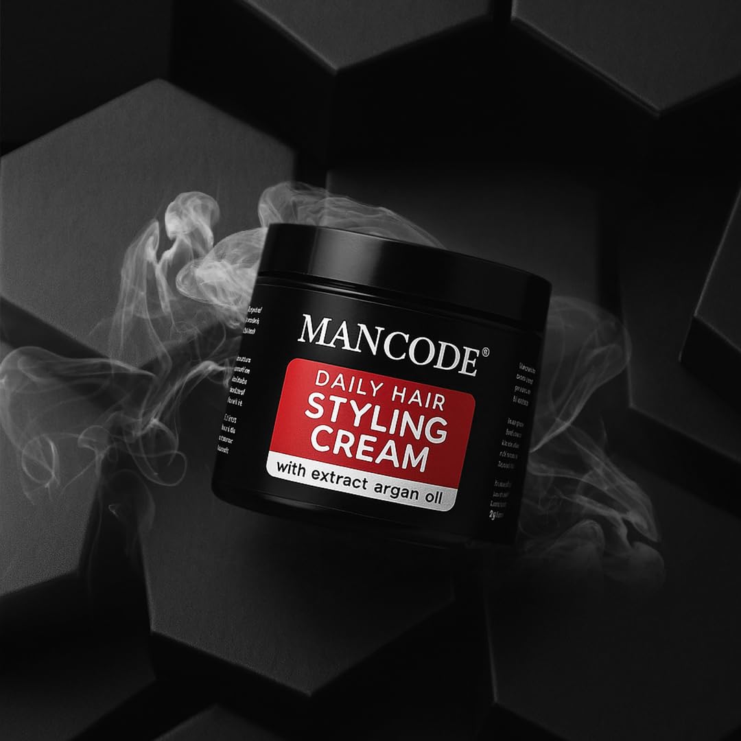 Mancode Hair Styling Cream For Men - 100 gr | For Daily Use Style & Nourishment | Non-sticky, Non-oily | Paraben & Sulphate FREE | Itch Free Daily Hair Cream | UV Protect & Care | Soft & Manageable Hair