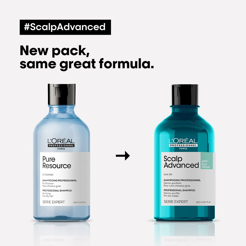 L'OREAL PROFESSIONNEL PARIS Scalp Advanced Anti-Oiliness Dermo-Purifier Shampoo 300 Ml + L'Oréal Professionnel Absolut Repair Hair Mask With Protein & Gold Quinoa For Dry And Damaged Hair, 250Gm