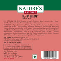 Nature's Essence Detan Therapy Wipe-Off Mask for Instant Skin Brightening and Lightening | Detan face mask for natural glowing skin | Removes All types of tan | Suitable for All Skin Types, 200g