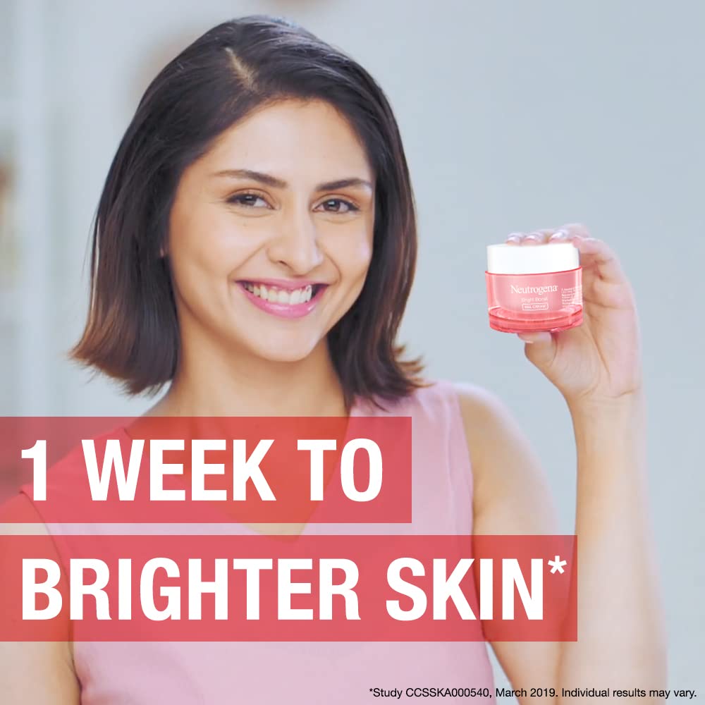 Neutrogena Bright Boost Gel Face Cream | Glowing Skin w/Neoglucosamine | Dark Spot Reduction | Oil-Free, Alcohol-Free, Non-Comedogenic | For Men & Women | 15 ml (Pack of 1)
