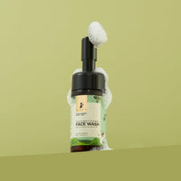 Pilgrim Spanish Squalane foaming face wash with Kiwi extracts & Aloe for skin hydration|Face wash with brush|Non drying cleanser for face | Face wash for dry & combination skin|For Men & Women | 120ml