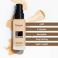 Million Colors Foundation for Face Makeup | Liquid Foundation for Oily and Dry Skin | Lightweight Matte Finish with SPF 20 | Waterproof Long-Lasting Makeup | All Skin Types | Soft Tan 05, 30ml