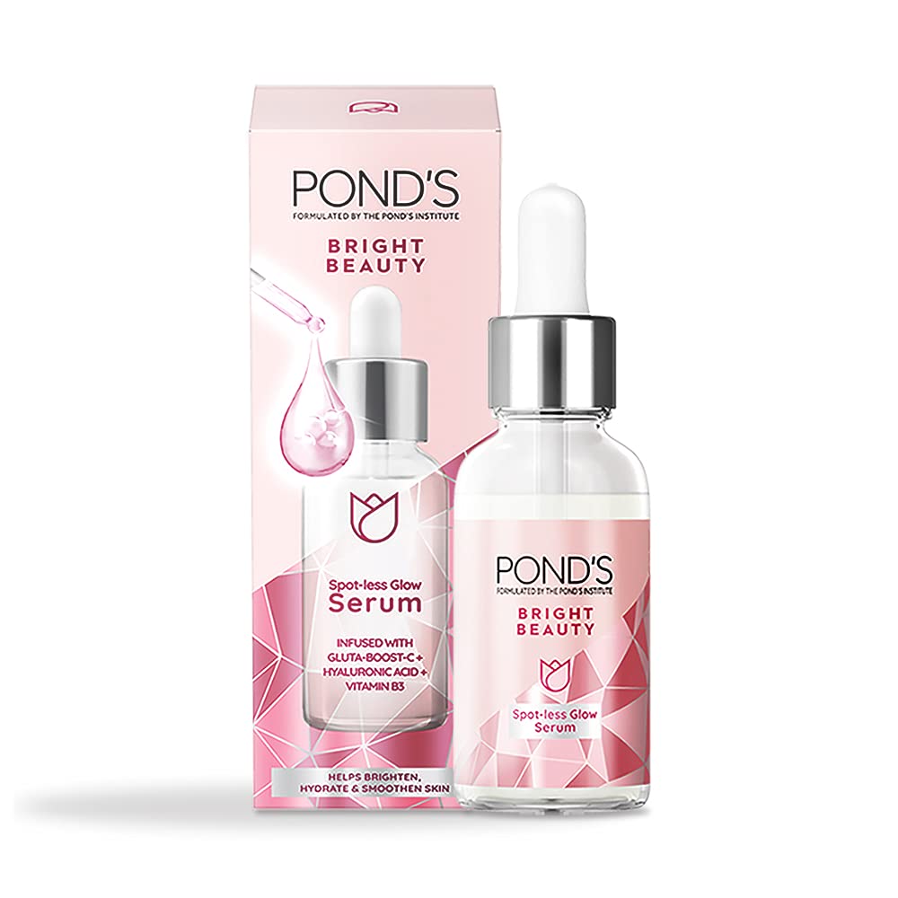 Pond's  Face Care combo - Bright Beauty Spot-less Glow Serum, Infused with Hyaluronic Acid, Vitamin B3, Gluta-Boost-C, 30ml + Spot-less Glow Face Wash with Vitamins, 200g