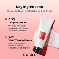 COSRX Salicylic Acid Exfoliating Cleanser 150ml | Gentle Exfoliating Face Wash for Acne-Prone Skin | Removes Dirt & Oil | Korean Skincare, Helps Clear Pores & Smooth Skin Texture