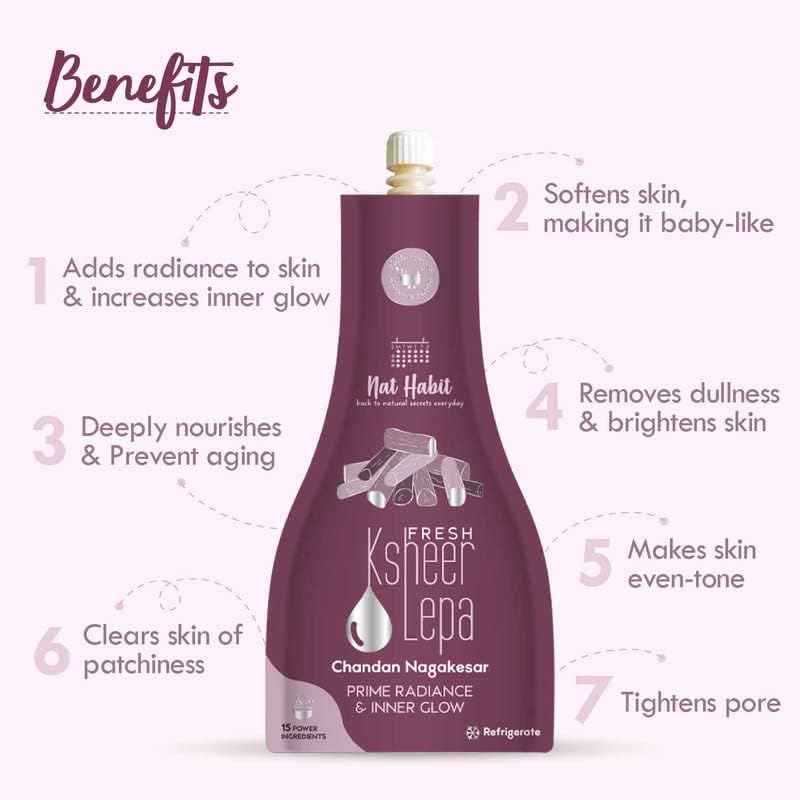 Nat Habit Hair Mask & Face Pack Combo 5 Oil Hibiscus Nutrimask & Chandan Nagakesar Lepa For Men & Women Hair Growth & Skin Glow, Suitable For All Skin & Hair Types (Combo Pack of 3)
