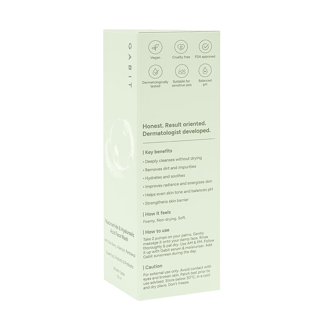 Gabit Radiant & Clear Skin Kit | With Niacinamide & Hyaluronic Face Wash, 8% Vitamin C & Alpha Arbutin Face Serum | Boosts Glow, Reduces Pigmentation & Dark Spots | Men & Women, All Skin Types, 130ml