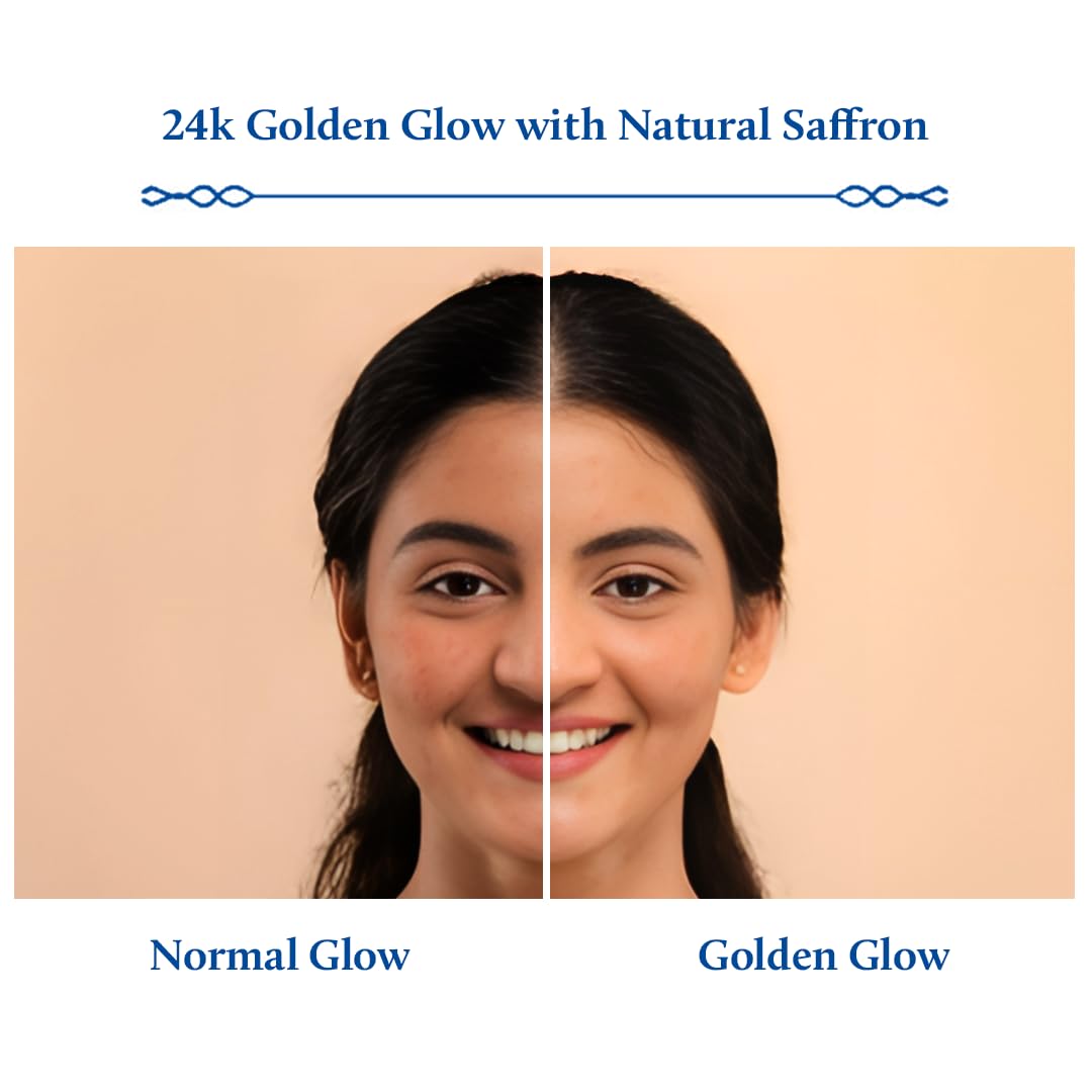Blue Nectar 24k Gold Serum for Glowing Skin | Natural Kumkumadi Oil Serum for Face Infused with 24K Gold | Ayurvedic Face Serum for Skin Brightening and Skin Firming (24 Herbs, 10ml)