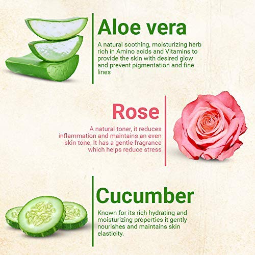 moha: Aloe Vera Gel Enriched With Rose & Cucumber Pure & Natural Face Gel Helps in Healing of Skin,helps to hydrate and nourish all kinds of skin - 100 gm (Pack of 2)