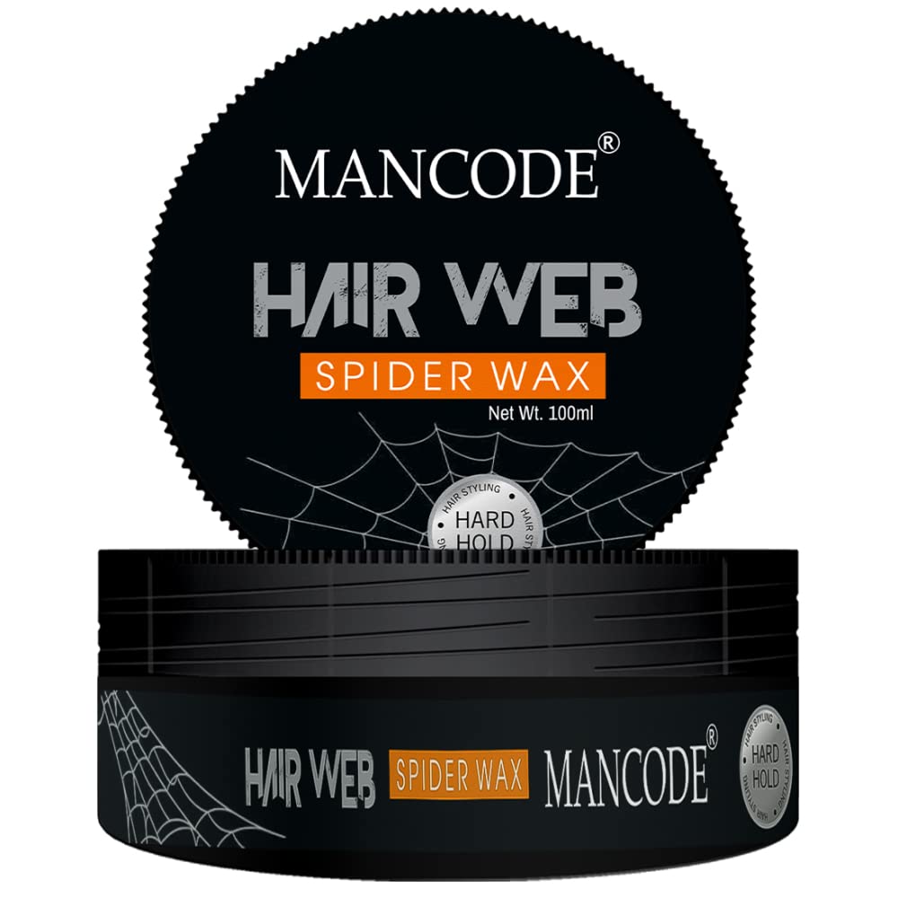 Mancode Spider Hair Web Wax for Men | 100ML | Extra Long-Lasting, Powerful 24-Hour Strong Hold | Enhances Hair Volume & Texture | Non-Sticky, Glossy & Stylish Look