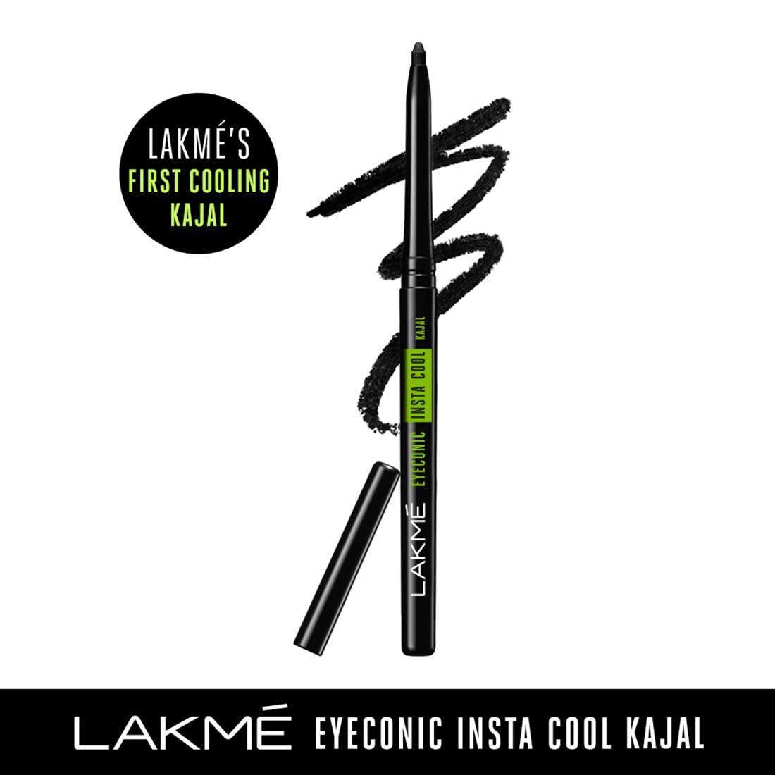 LAKMÉ Cushion Matte Lipstick & LAKMÉ Eyeconic Insta Cool Kajal, Black & Cushion Matte, Waterproof, Non Drying, Creamy Bullet Lipstick Inflused With French Rose Oil Extracts, Brown Sugar, 4.5 g