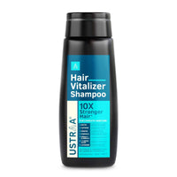 Ustraa Hair Vitalizer Shampoo - 250ml - With Biotin, Omega 3 & Omega 6 | Daily Use Hair Conditioner - 100gm - No SLS, No Paraben | & Beard Growth Oil Advanced - 60ml - With Redensyl and DHT Booster