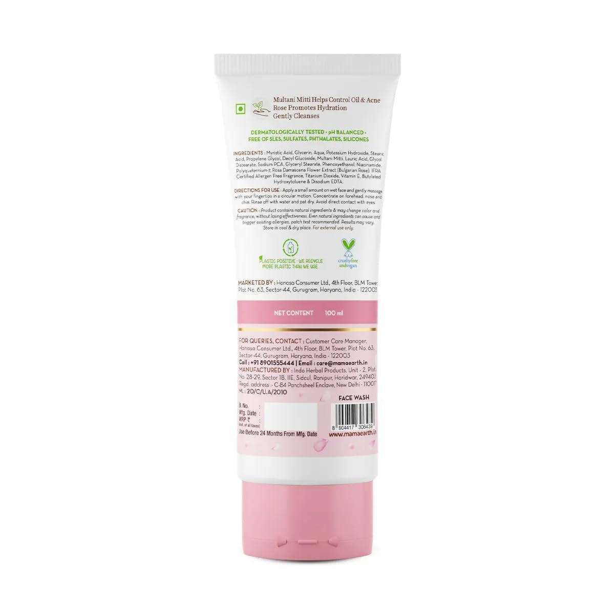 Mamaearth Charcoal Face Wash with Activated Charcoal & Coffee for Oil Control (100ml),Mamaearth Multani Mitti Face Wash with Multani Mitti & Bulgarian Rose For Oil Control & Acne | Suit