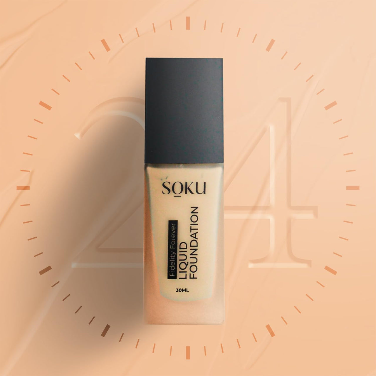 SOKU Fidelity Forever Liquid Buildable Coverage Foundation | With Shea Butter & Vitamin E | For All Skin Types | Satin Finish, Long-Lasting with a Silky Texture (Biskotti-06) - 30ml