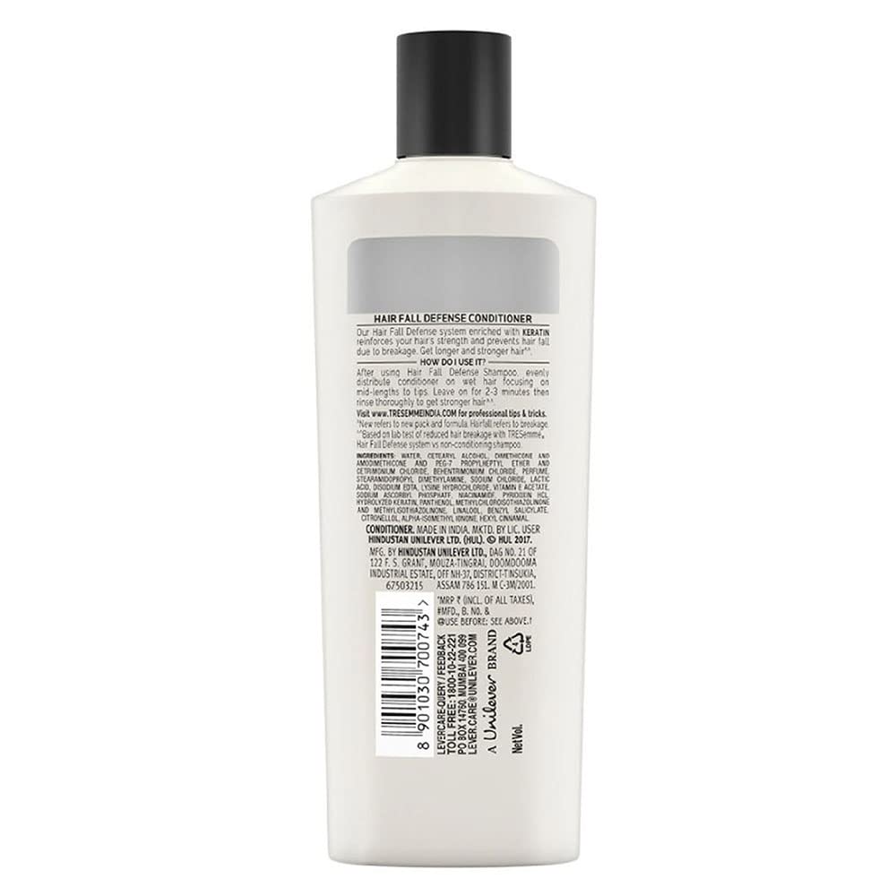TRESemme Keratin Smooth Conditioner 335 ml, & TRESemme Hair Fall Defence Conditioner 190 ml, With Keratin, Hair Fall Control and Longer, Stronger Hair -Deep Conditions Damaged Hair for Men & Women