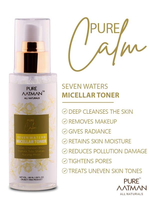 PURE AATMAN Seven Waters faceToner (100ml) With rice exfolliator Face Scrub 100Gm | Cleansing & Brightening