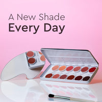 C2P PROFESSIONAL MAKEUP Pro 12 Shades Lipstick Palette for Women 42g, Nude Creamy Matte Lip Color, Blusher & Contour, Waterproof, Lightweight Long-Lasting Hydrating Lipstick Kit Set (Barely Brush)