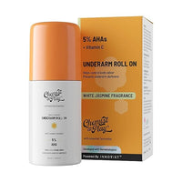 Chemist at Play UnderArm Roll-On Deodorant with 5% AHA, Lactic Acid & 1% Mandelic Acid | Prevents Body Odour, Brightens Skin & Exfoliates Underarm | White Jasmine Fragrance 40ml (Pack of 3)