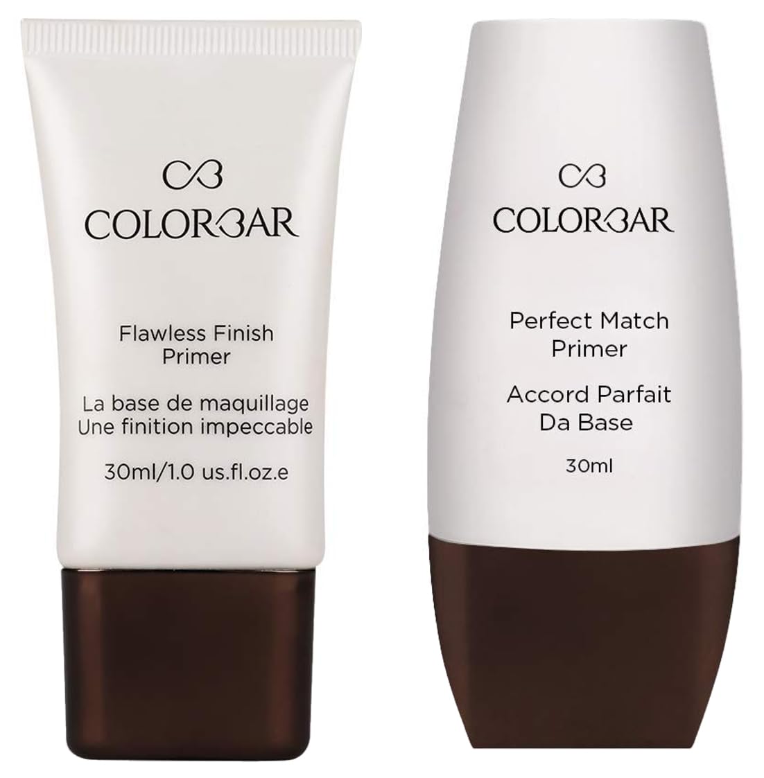 Colorbar New Perfect Match Primer, 30ml & Colorbar Cosmetics Flawless Finish Primer, Transparent, 30 ml