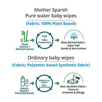 Mother Sparsh 99% Pure Water (Unscented) Baby Wipes I Natural Plant Made Cloth - Super Thick I 72 pcs/Pack - Pack of 5