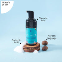 Pilgrim Korean 1.5% Salicylic(Bha) & 2% Glycolic Acid(Aha) Foaming Face Wash For Oily & Acne-Prone Skin | Glycolic & Salicylic Acid Face Wash | Korean Skin Care Products | 120 Ml + 120 Ml (PACK OF 2)