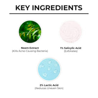 Dr. Sheth's Neem & Salicylic Acid Body Wash for Body Acne | Anti-bacterial AHA BHA Body Wash | 2% Lactic Acid, 1% Salicylic Acid & Neem Extract | Suits All Skin Types | Men & Women | 250 mL