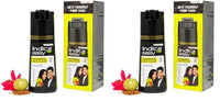 Indica Easy Do-It-Yourself Hair Color Shampoo Pump Pack with 5 Herbal Extracts and 100% Ammonia Free, Long Lasting Formula, 180 ML - Natural Black Colour (Gloves Included) (Pack of 2)