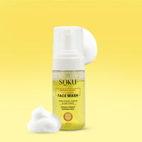 SOKU Instant Glow Foaming Facewash for Deep Cleansing | Enriched With Alpha Arbutin, Papaya & Kale Extract for Instant Brightening | Gentle Cleanser for Men & Women | Sulphate & Toxin Free