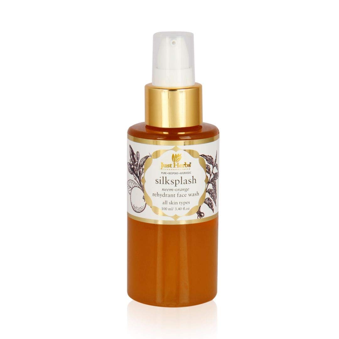 Just Herbs Silksplash Neem-Orange Rehydrant Face Wash, 100ml and Pomegranate Mandarin Pore Refining Tonique, 100ml