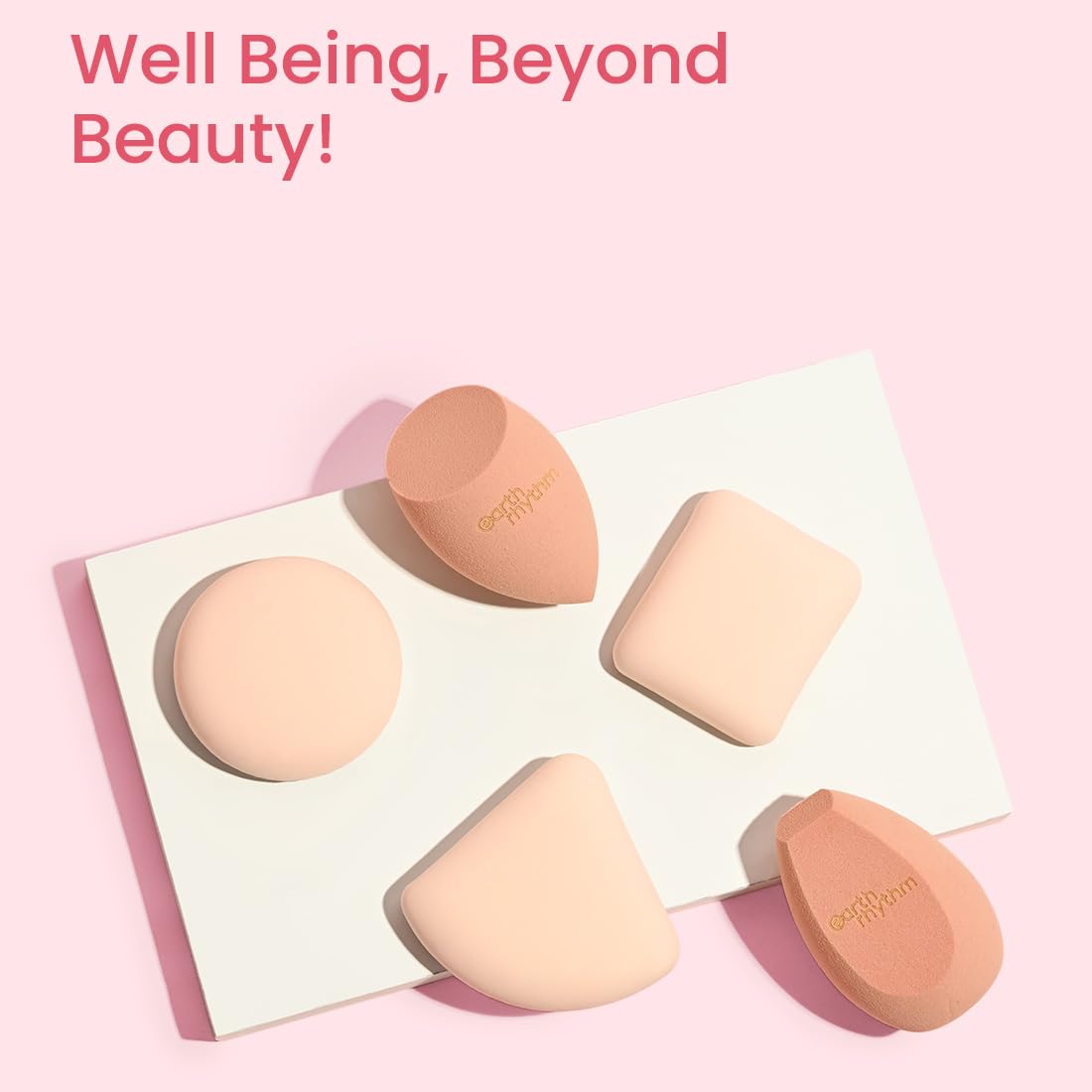 Earth Rhythm Beauty Makeup Powder Puff, Foundation Puff, Sponge for Smooth Coverage | Ultra Soft | Travel Friendly | Square - Pack of 1