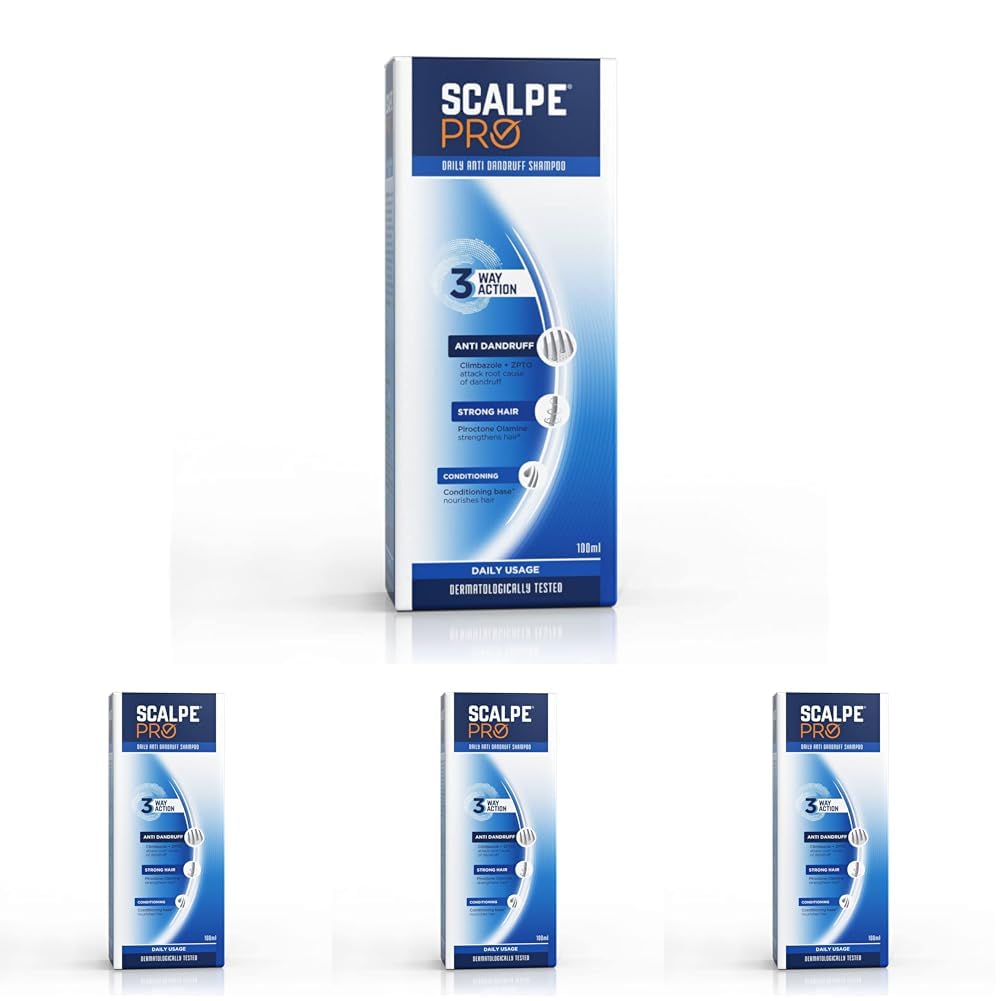 Scalpe Pro Daily Anti-Dandruff Shampoo | Removes Dandruff from Source | Helps with Itching, Irritation & Redness accompanying Dandruff | Scalpe Science | Climbazole & ZPTO Formulation | Strong & Smooth Hair | Daily Use | Dermatologically Tested Solution |