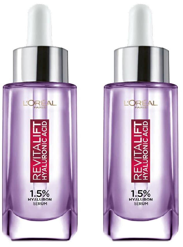 L Oréal Paris Revitalift Serum, Hydrating and Plumping, With 1.5% Hyaluronic Acid, 15ml (Pack of 2)