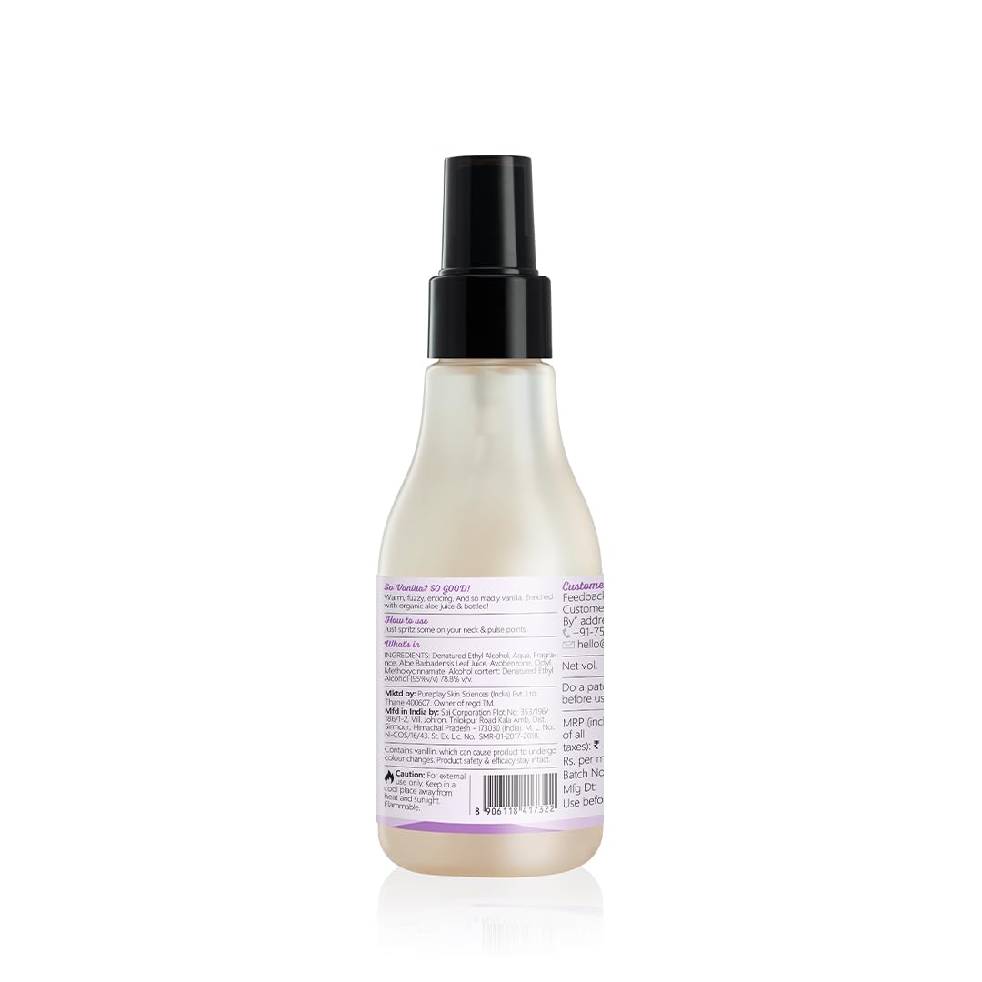 Plum Bodylovin' Vanilla Vibes Body Mist | Long Lasting Vanilla Fragrance For Women With Warm & Cozy Vanila Scent | High On Fun | Travel-Friendly Perfume Body Spray 100 Ml (Pack Of 4)