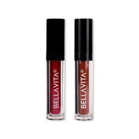 Bella Vita Organic Perfect Pairing Duo | Kiss Proof Liquid Lipstick | Cherry Pop + Dreamy Nude | Transfer-Proof | Smudge-Proof | Intense Moisturisation | 18-Hr Stay | Ultra Matte Finish | 4.5Ml Each