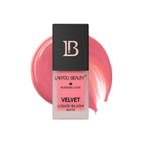 Lakyou Beauty Velvet Liquid Blush Matte | Light Weight | Highly Pigmented | Long-lasting | Easily Blendable | All Skin Types | Shade-01 (Soft Pink) 15ml