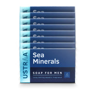 Ustraa Deo Soap For Men With Sea Minerals - 100 gm - Pack of 8 | Fresh Aquatic Fragrance | Deodorizing Soap With Sea Minerals | Rich & Intense Foam | For all skin types