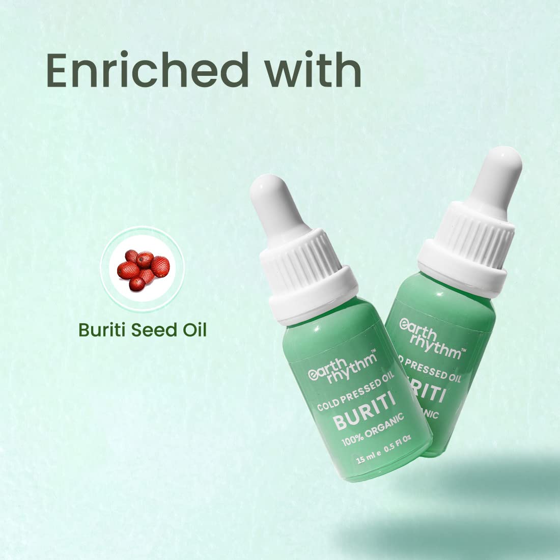 Earth Rhythm Buriti Cold Pressed Facial Oil- 15GM | Repairs, Nourishes, Moisturizes