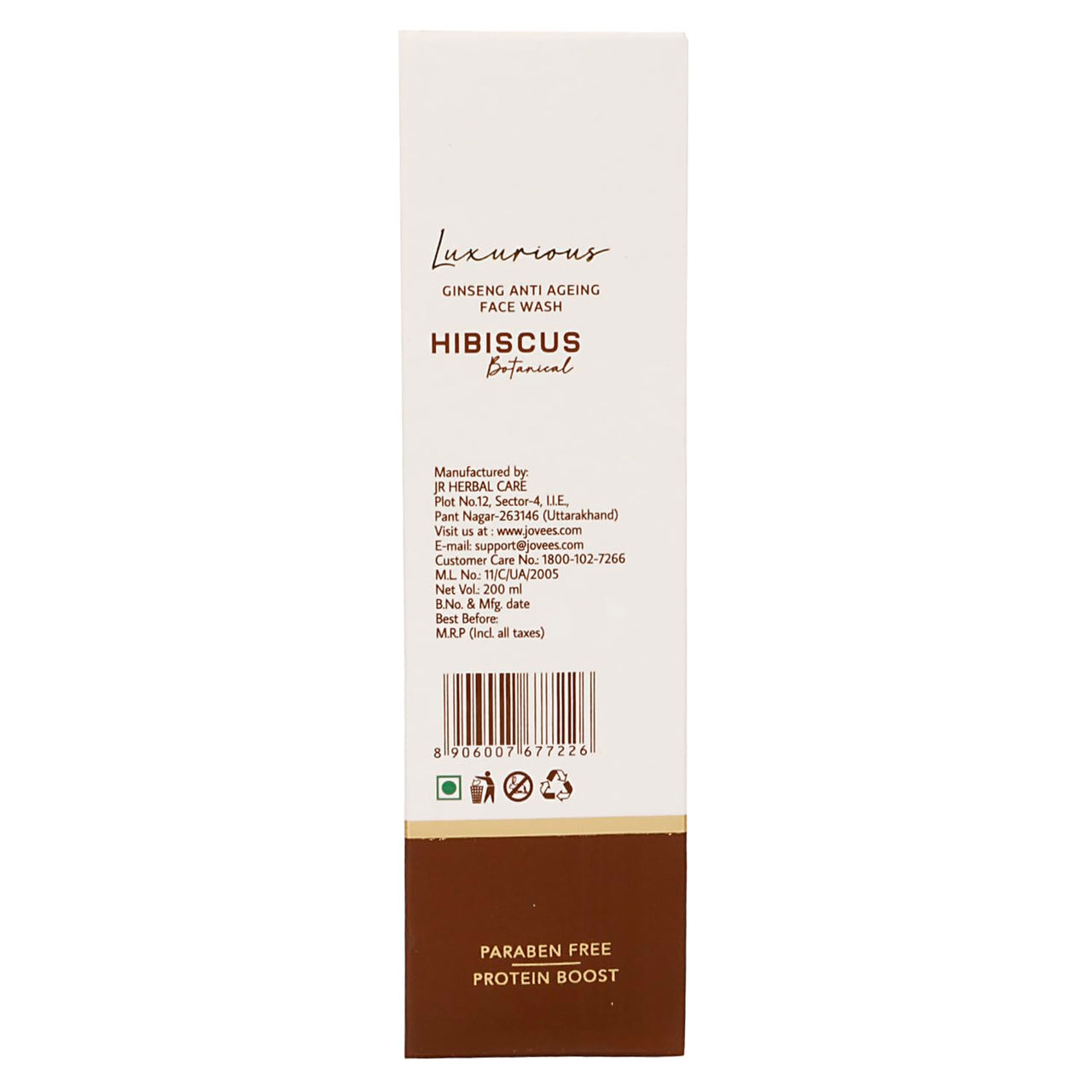 Jovees Herbal Luxurious Ginseng Anti Ageing Face Wash with Ginger Root & Aloe Vera Extract | For Brightening Skin | Improves Skin Texture 200ml