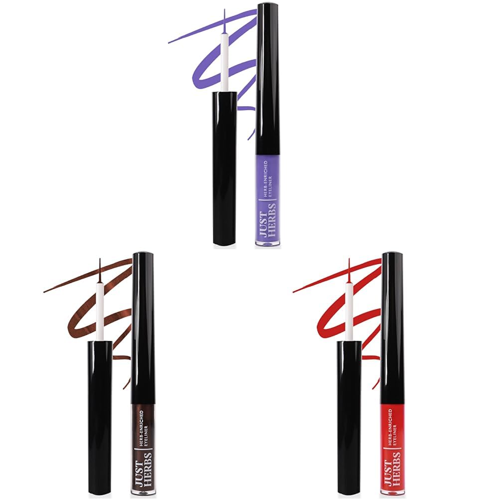 Just Herbs Pencil Eyeliner Waterproof And Smudge Proof Long Lasting Eyeliners 2.5G (Cherry Bomb), Multicolor, Matte Finish