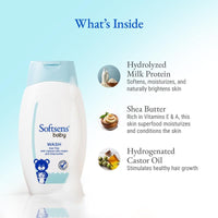 Sotftsens Baby TEAR FREE Baby Wash with natural milk cream & shea butter (200ml x Pack of 4)