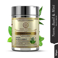 KHADI NATURAL Neem, Basil and Mint Anti Acne Face Mask, 50g