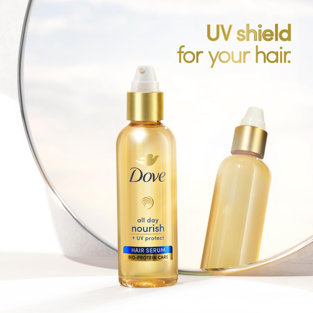 Dove All Day Nourish + UV Protect Hair Serum For All Hair Types With Bio Protein Care 48ml