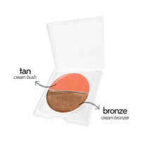 Ruby's Organics Cream Blush for Cheeks & Bronzer Duo Palette- Blusher for Face Makeup, Lightweight Flawless All Day Glow, All Skin Types, Natural &Paraben Free (Tan + Bronze) 9g